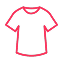 Red t-shirt on a white background