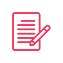 Document icon with pen on a white background