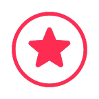 Red star within a red circle on a white background
