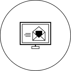 Icon of a computer screen with a document on a white background